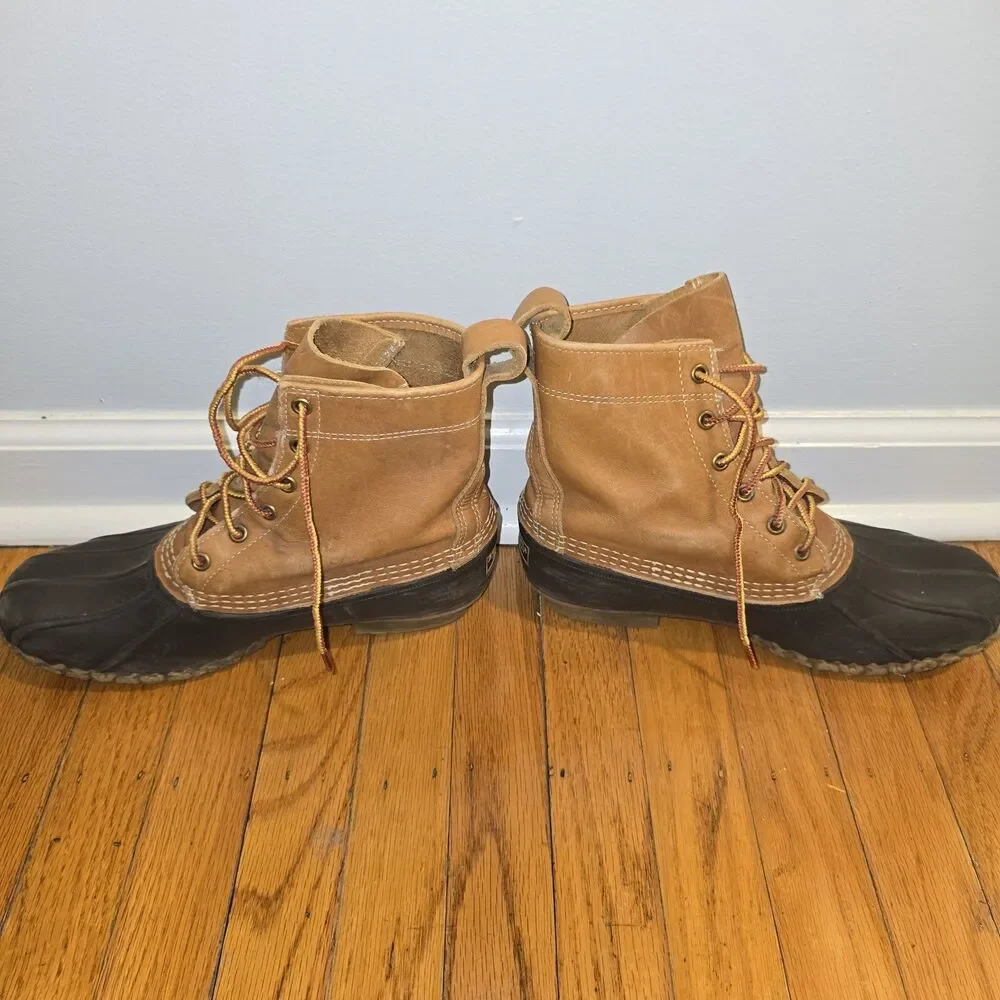 LL Bean VTg Women's Sz 8 HIGHTOP Bean Duck Boots Brown